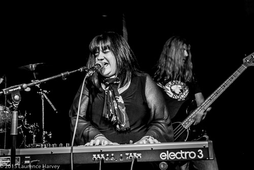 Sally Ann Evans on vocals & keys