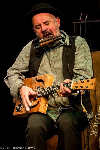 Trevor Steger on 'wine box' guitar and harmonica