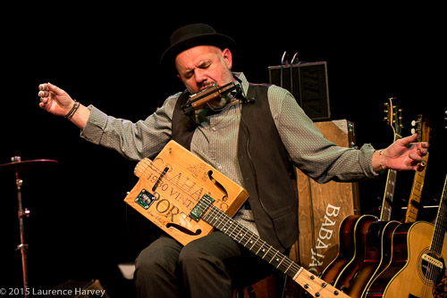 Trevor Steger on 'wine box' guitar and harmonica