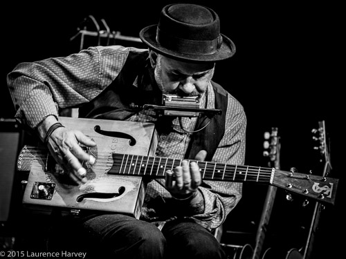 Trevor Steger on 'wine box' guitar and harmonica