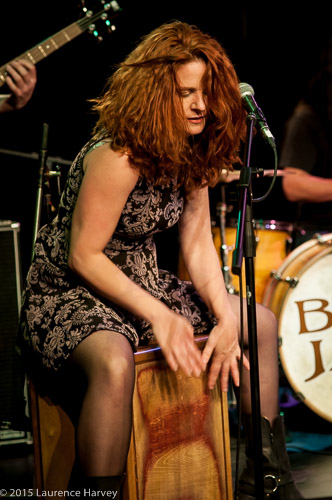 Becky Tate on cajon (box drum) and vocals