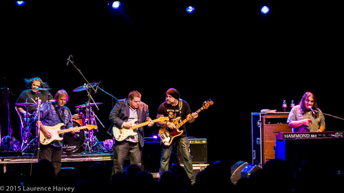 Danny Bryant on stage with Walter Trout