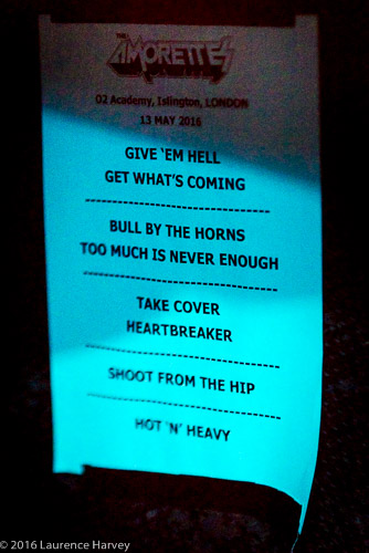 Amorettes Set List