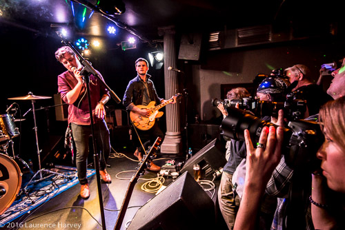 Danny Core on vocals & rhythm guitar, James Tranter on vocals & lead guitar