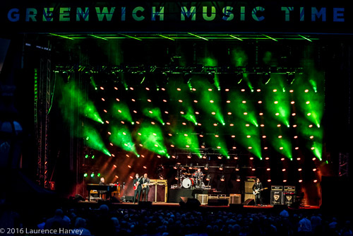 Joe Bonamassa & his band on stage at The Old Royal Naval College, Greenwich