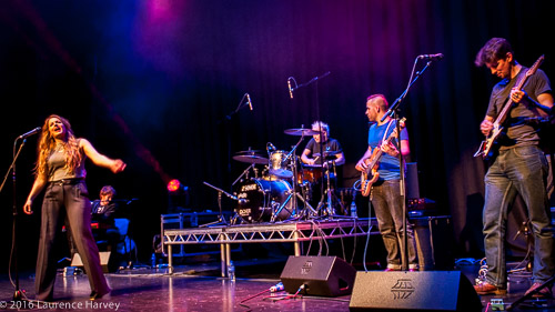 Jo Harman & her band on stage at Arlington Arts Centre
