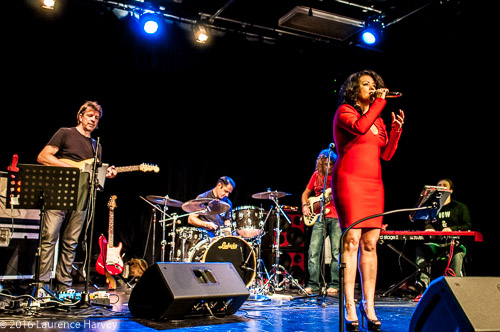 Malaya Blue & her band on stage at The Limelight Theatre