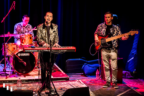Ben Wickins & his band on stage at The Old Court