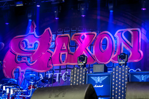 Saxon: stage backdrop