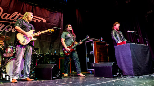 Walter Trout & his band on stage with guest, Bob Fridzema on keyboards
