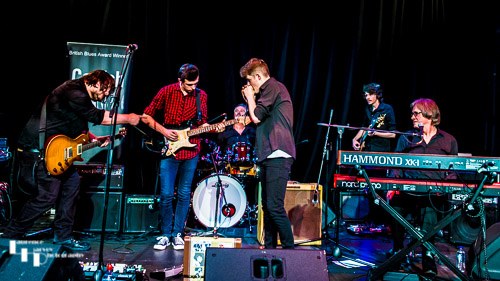 Catfish and guests Ben White & Cameron Evans on stage at The Limelight Theatre