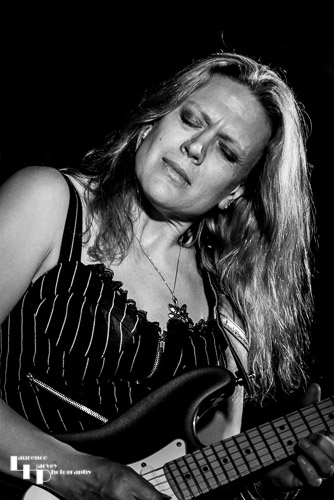 Clare Free on guitar