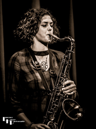 Lauren Young on tenor sax