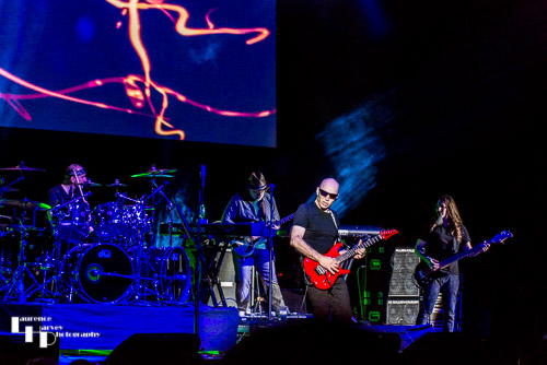 Joe Satriani & his band on stage at Hammersmith Apollo
