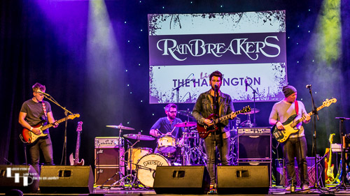 Rainbreakers on stage at The Harlington
