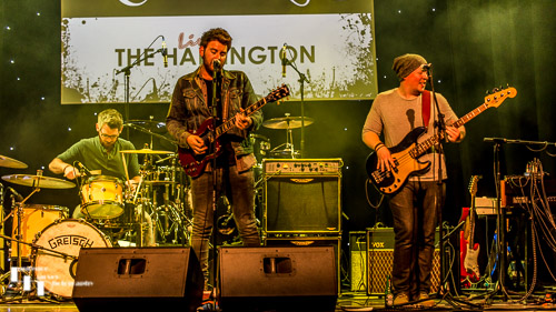 Rainbreakers on stage at The Harlington