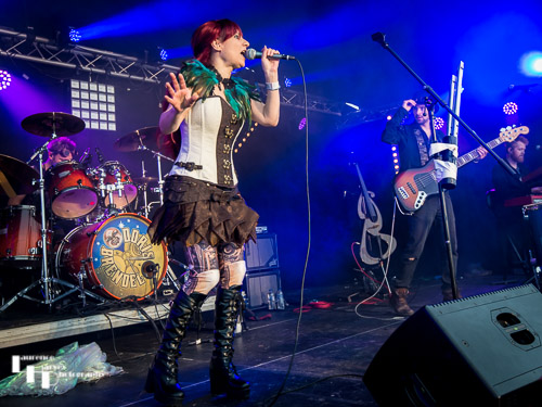 Doris Brendel & her band on stage at Cambridge Rock Festival