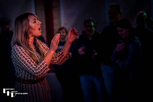 Lauren Dove goes for a bit of crowd participation