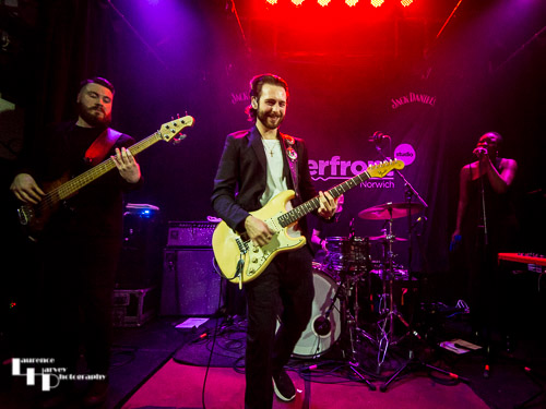 Laurence Jones & his band on stage at The Waterfront
