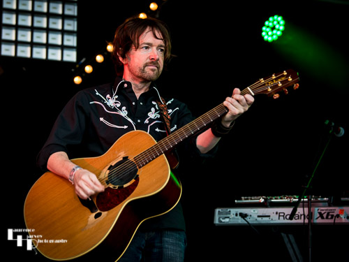 Mostly Autumn: Chris Johnson on acoustic guitar