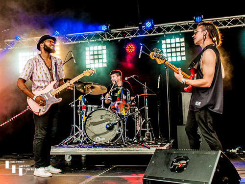 Porcelain Hill on stage at Cambridge Rock Festival