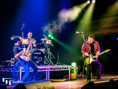 Stevie Nimmo Trio on stage at The Apex