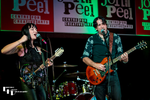 Grace Bond on mandolin & vocals, Aaron Bond on guitar & vocals