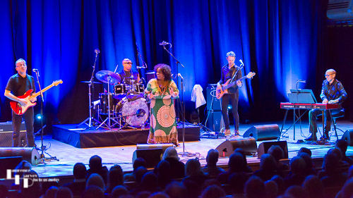 Ruby Turner & her band on stage at The Apex