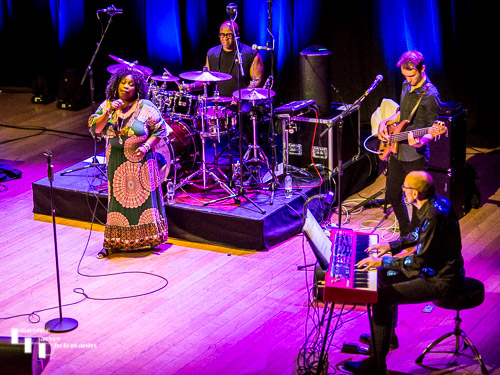 Ruby Turner & her band on stage at The Apex