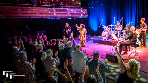 Ruby Turner & her band on stage at The Apex