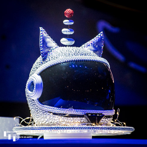 Cats In Space bejewelld helmet... a raffle prize!