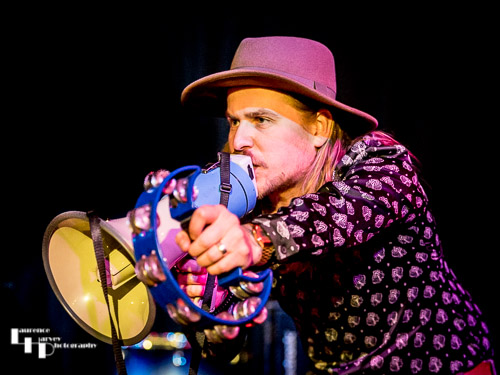 Joshua Carr on megaphone