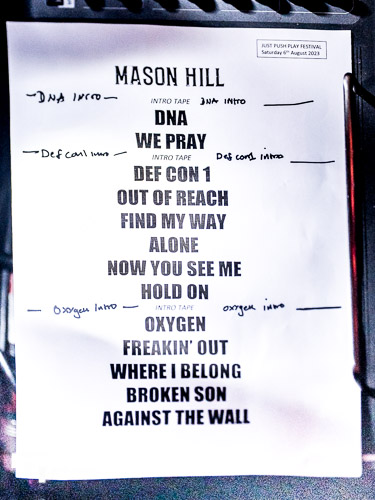 Mason Hill - Just Push Play setlist