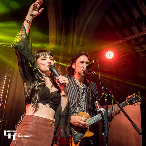 Grace Bond on vocals, Aaron Bond on guitar & vocals