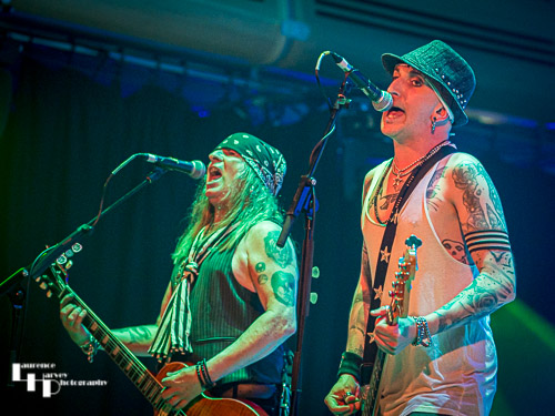 Takeaway Thieves: Adam Hall on bass & vocals, Neil Hunter on rhythm guitar & vocals