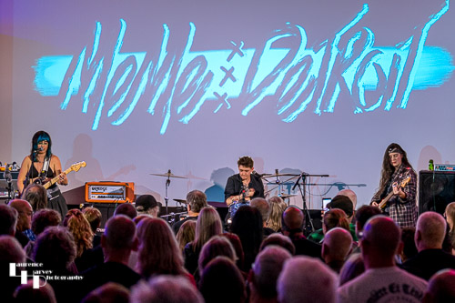 MeMe Detroit & her band on stage at The John Peel Centre