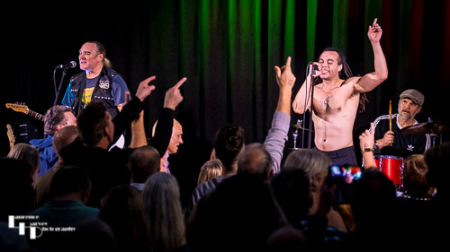 Ranking Jnr on vocals , Neil Etheridge on guitar & Matty Bane on drums