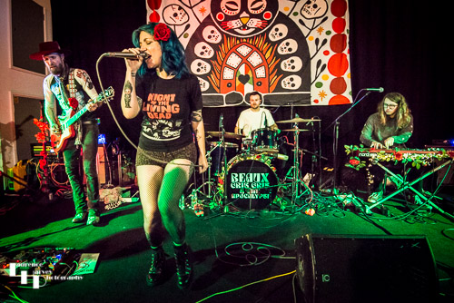 Beaux Gris Gris & The Apocalypse on stage at The John Peel Centre