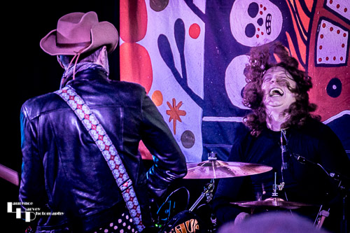 Robin Davey on guitar, Kev Hickman on drums