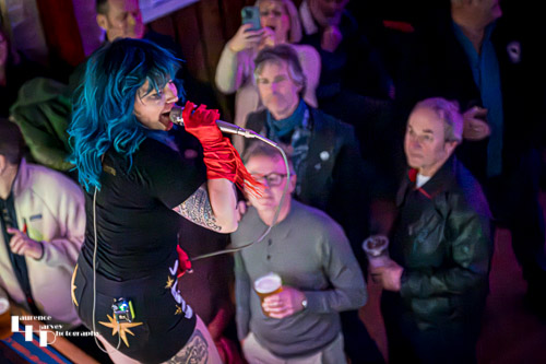 Greta Valenti making a sortie into the crowd