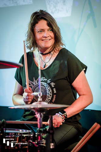 Donna Peters on drums