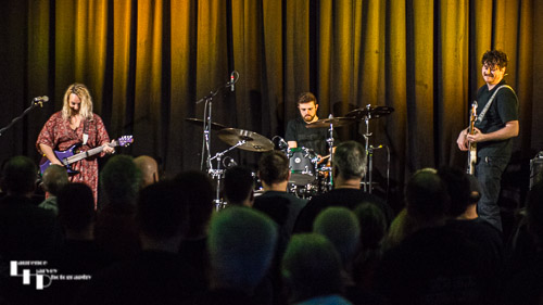 Chantel McGregor & her band on stage at The John Peel Centre