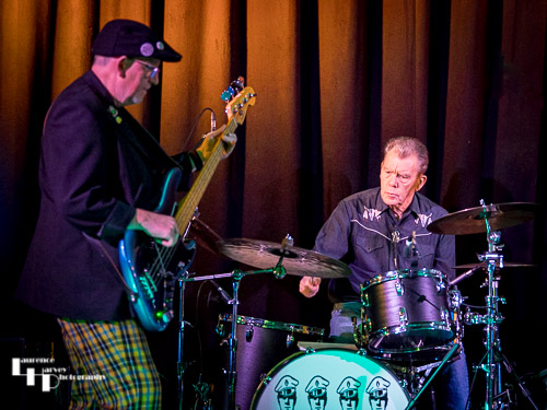 Marcel McClarnon on bass, Jon 'Eddie' Edwards on drums