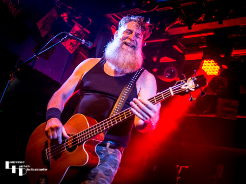 Jake 'Bakesnake' Byers on acoustic bass guitar