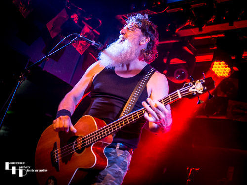 Jake 'Bakesnake' Byers on acoustic bass guitar