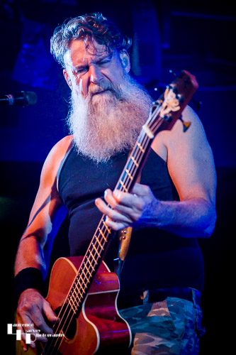 Jake 'Bakesnake' Byers on acoustic bass guitar