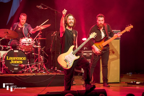 Laurence Jones & his band on stage at The Apex