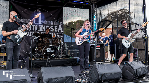 Lianne Kaye & her band on stage at Brightlingsea Music Festival