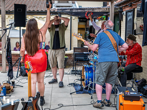 Snake Oil Band on stage at Dereham Blues Festival