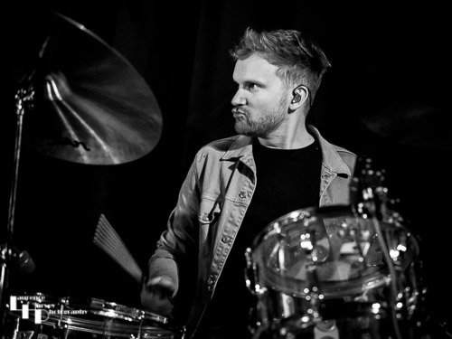 Joe Harris on drums
